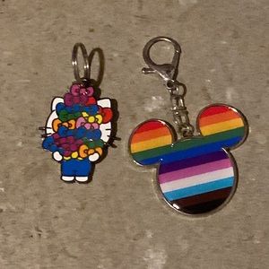 Hello Kitty Bouquet & Disney Rainbow Ears  Keychains
